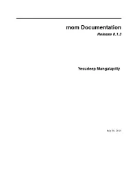 Mom Documentation Release 0.1.3