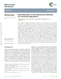 Nanomechanics of Low-Dimensional Materials for Functional Applications