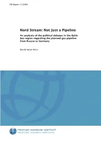 Nord Stream: Not Just a Pipeline