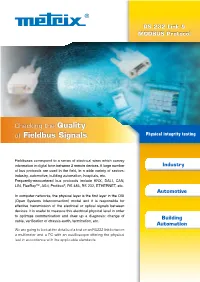 Of Fieldbus Signals Physical Integrity Testing