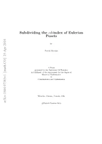 Subdividing the Cd-Index of Eulerian Posets