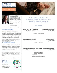 2017-2018 Master Class-Leon Fleisher