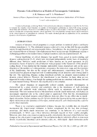 Dynamic Critical Behavior in Models of Ferromagnetic Gadolinium A