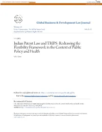Indian Patent Law and TRIPS: Redrawing the Flexibility Framework in the Context of Public Policy and Health V