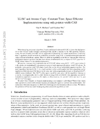 LL/SC and Atomic Copy: Constant Time, Space Efficient