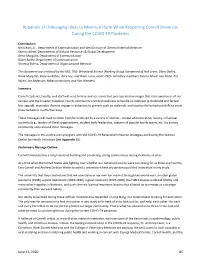 Messaging Ideas to Minimize Harm While Reopening Cornell University During the COVID-19 Pandemic