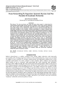 Systemic Racism and the Paradox of Academic Networks