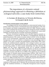 The Importance of a Dynamic-Catenal Phytosociology Approach in Obtaining a Definition of Ecological Networks: a Case Study from Central Italy