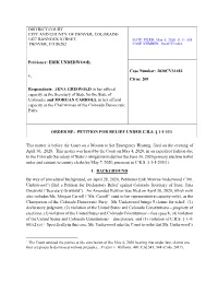 This Matter Is Before the Court on a Motion to Set Emergency Hearing, Filed on the Evening of April 30, 2020