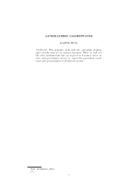 Generalized Coordinates