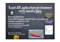 Rapid JCR Applications Development with Apache Sling