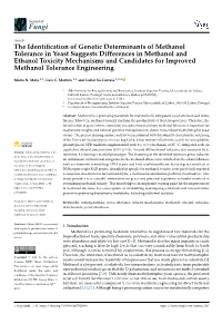 The Identification of Genetic Determinants of Methanol