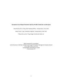 Comprehensive Airport Pavement Surface Profile Collection and Analysis