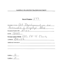 Doe Involvement in the Evacuation of Rongelap