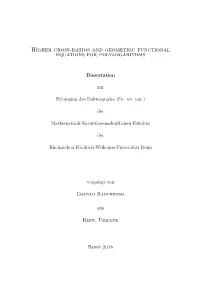 Higher Cross-Ratios and Geometric Functional Equations for Polylogarithms
