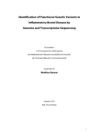 Identification of Functional Genetic Variants in Inflammatory Bowel Disease by Genome and Transcriptome Sequencing