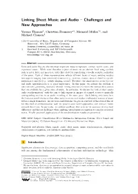 Linking Sheet Music and Audio – Challenges and New Approaches