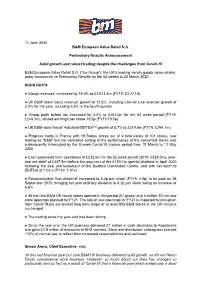 11 June 2020 B&M European Value Retail S.A. Preliminary Results