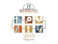 2019 Induction June 7 Wheeling Hall of Fame Board