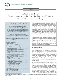 A Fork in the Road? Conversations on the Work of the High Level Panel on Threats, Challenges and Change