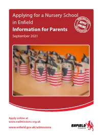 Applying for a Nursery School in Enfield Information for Parents