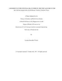 Assessment of the Potential Heat Stored in the Aquifers/Reservoirs Of