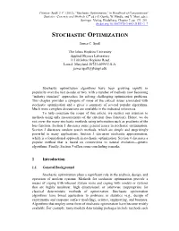 Stochastic Optimization,” in Handbook of Computational Statistics: Concepts and Methods (2Nd Ed.) (J