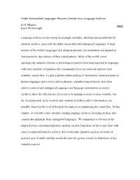 Under-Researched Languages: Phonetic Results from Language Archives