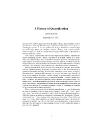 A History of Quantification