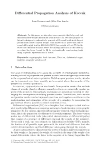 Differential Propagation Analysis of Keccak