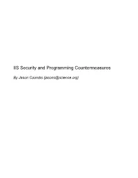 IIS Security and Programming Countermeasures