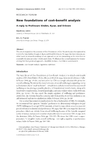 New Foundations of Cost–Benefit Analysis