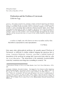 Predication and the Problem of Universals Catherine Legg