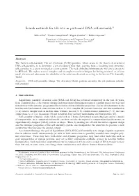 Search Methods for Tile Sets in Patterned DNA Self-Assembly$