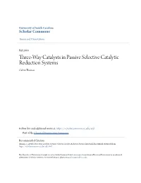 Three-Way Catalysts in Passive Selective Catalytic Reduction Systems Calvin Thomas