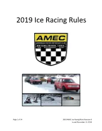 2019 Ice Racing Rules