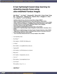 A Fast Lightweight Based Deep Learning for Detecting Macula Fovea Using