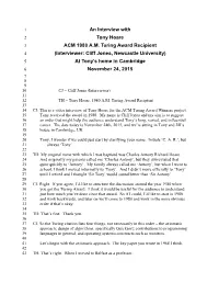 An Interview with Tony Hoare ACM 1980 A.M. Turing Award Recipient