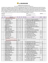 Availability List with Order Form for August 20, 2021 Ph. 800-949
