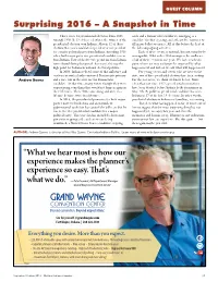 GUEST COLUMN Surprising 2016 – a Snapshot in Time