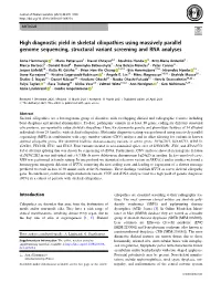 High Diagnostic Yield in Skeletal Ciliopathies Using Massively Parallel Genome Sequencing, Structural Variant Screening and RNA Analyses