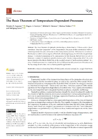 The Basic Theorem of Temperature-Dependent Processes