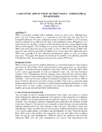 Case Study Application of Triz Tools – Strengths & Weaknesses