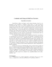 Continuity and Change in Folk Prose Narrative