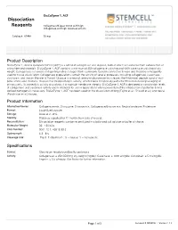 Dissociation Reagents Can Be Reconstituted in a Balanced Salt Solution Or Buffer of Choice