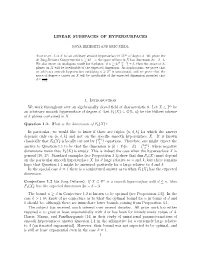 Linear Subspaces of Hypersurfaces