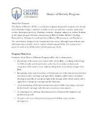 Master of Divinity Program