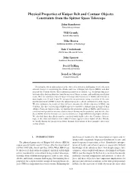 Physical Properties of Kuiper Belt and Centaur Objects: Constraints from the Spitzer Space Telescope
