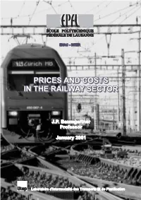 Prices and Costs in the Railway Sector