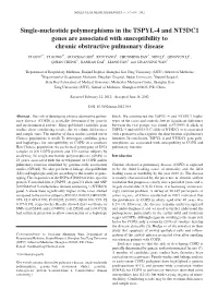 Single-Nucleotide Polymorphisms in the TSPYL-4 and NT5DC1 Genes Are Associated with Susceptibility to Chronic Obstructive Pulmonary Disease